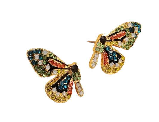 Multi Colored Butterfly Earrings