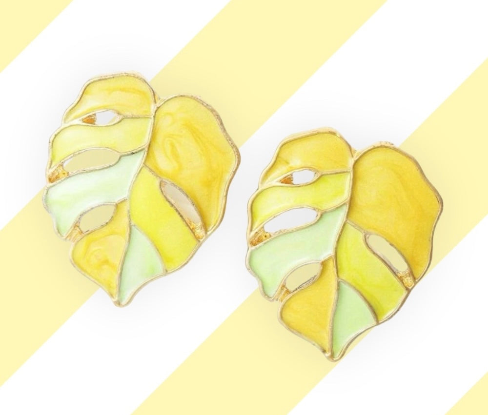 Yellow Leaf Earrings