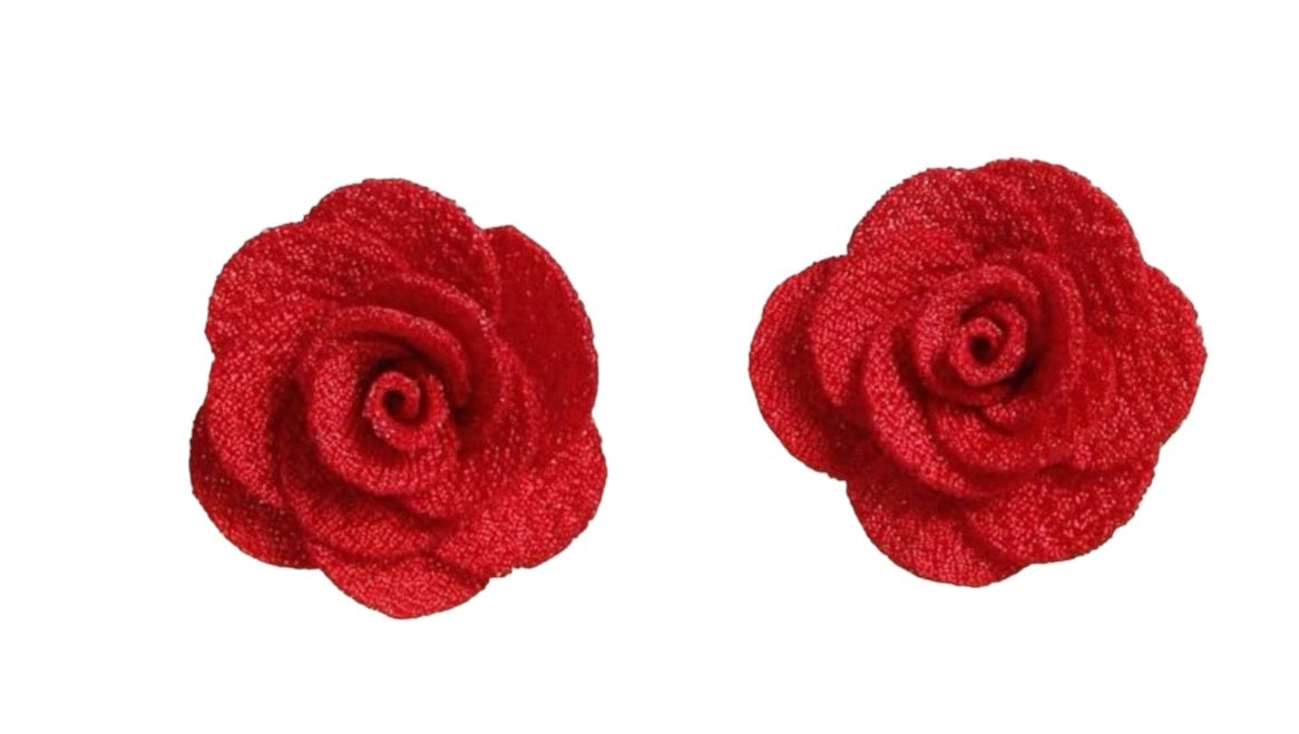 Red Flower Earrings