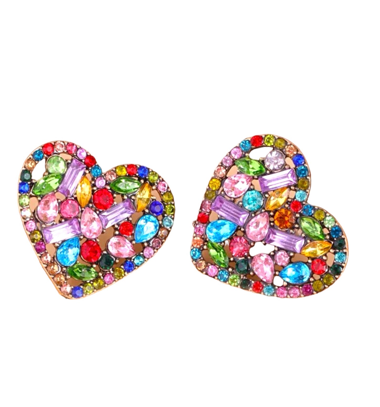Hearts (blue, yellow, pink, green)
