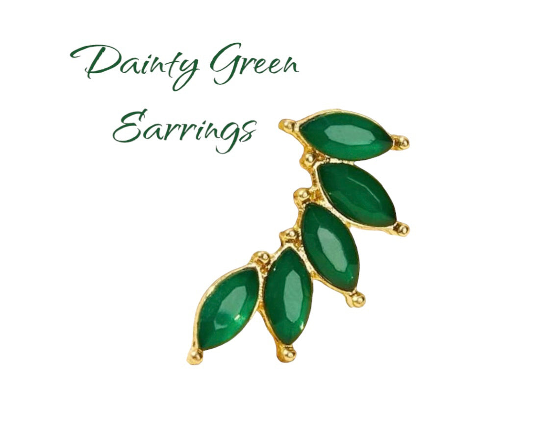 Dainty Green Earrings